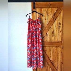 Forever 21 Red Floral Maxi Dress